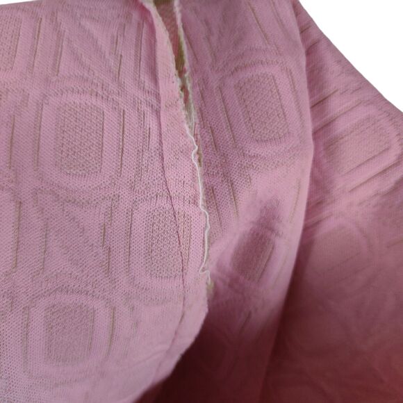 Vintage 60s Mod Knee Skirt Size XL Pink Brown Geometric Poly Jacquard - Picture 9 of 9